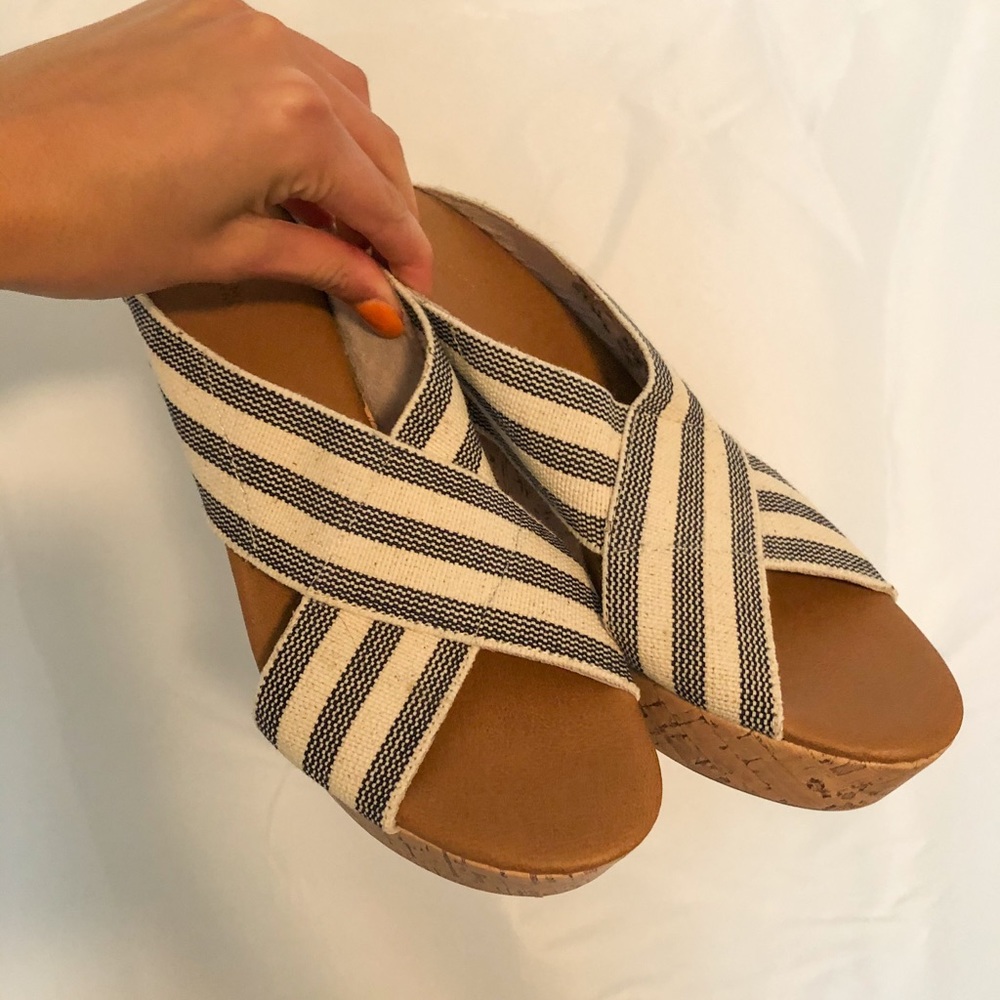 Striped Wedge Heels